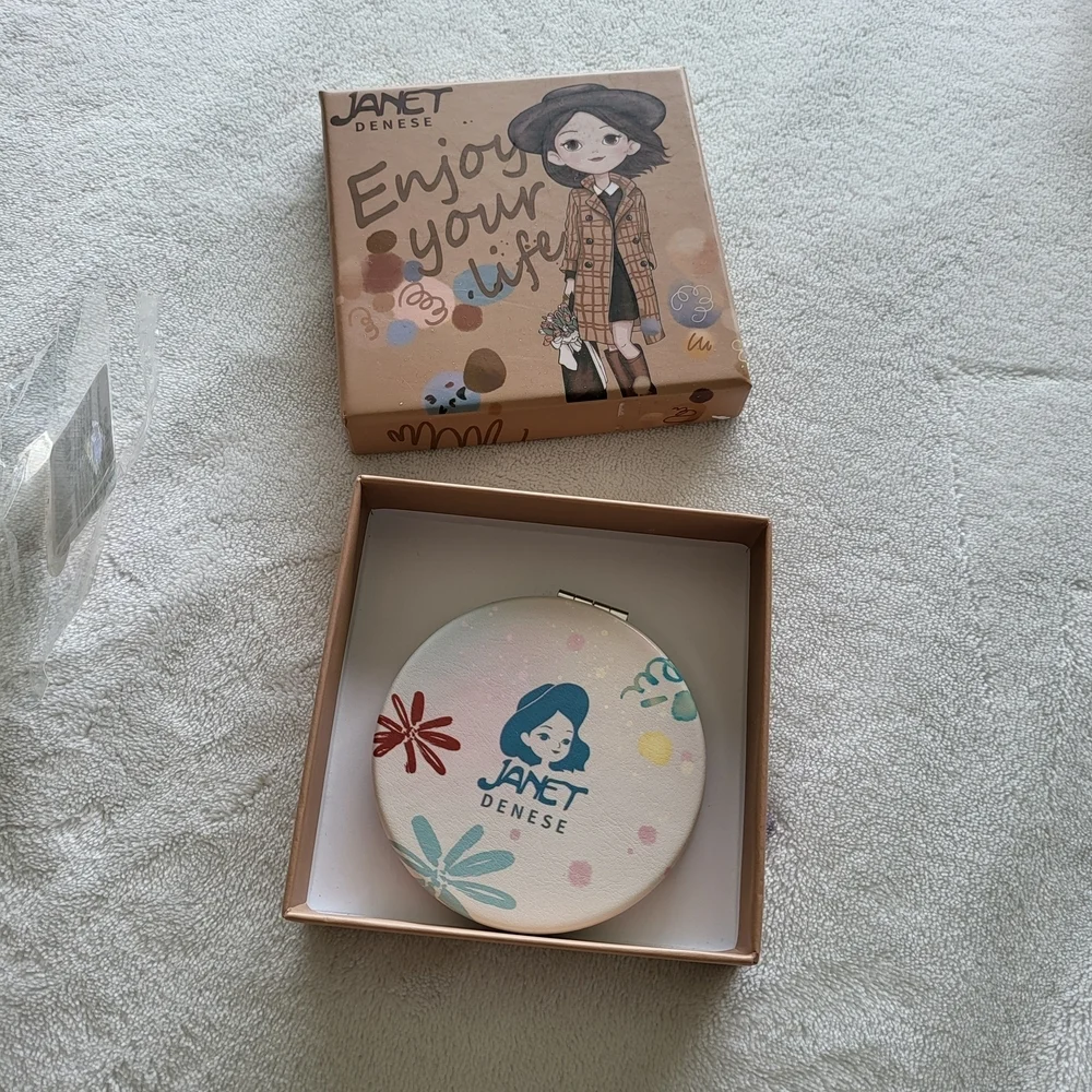 Janet Denese Silver Compact Mirror